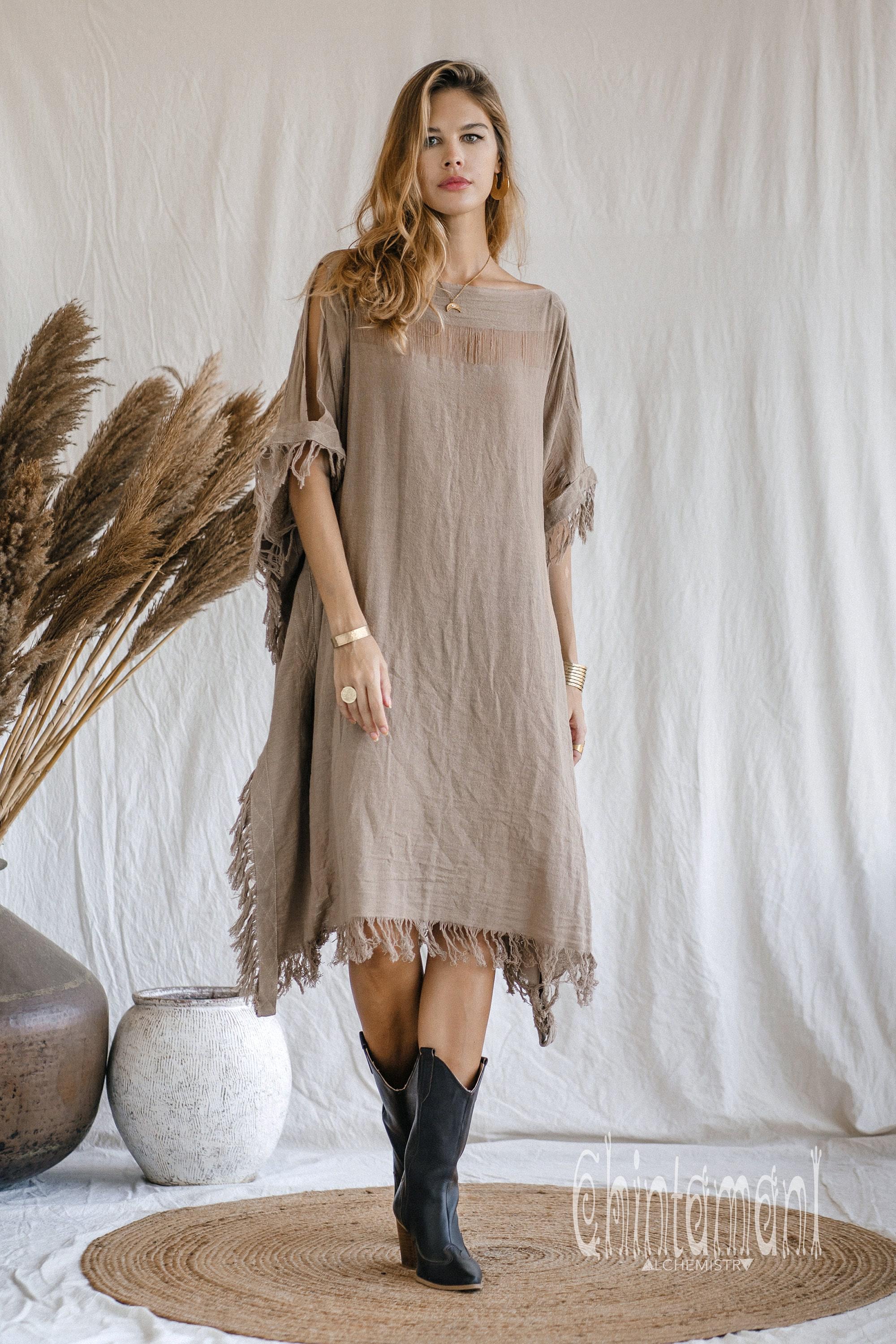 boho poncho dress Colorful Mexican Serape Poncho Blanket  Bright Striped Boho Background Design Mexican A-Line Dress by cheekylorns
