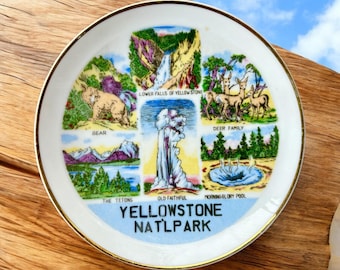 Vintage Yellowstone National Park Souvenir Plate - Yellowstone Collector Plate