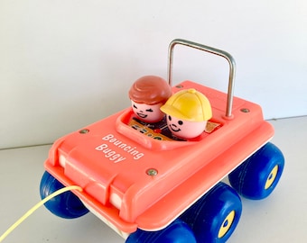 Vintage  Fisher Price -  Bouncing Buggy - Vintage Pull Toy