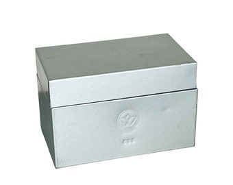 Vintage Metal File Box - Weis File Box - Index card file