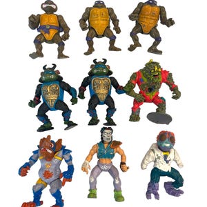 Lot of 9 - Teenage Mutant Ninja Turtles Figures - TMNT
