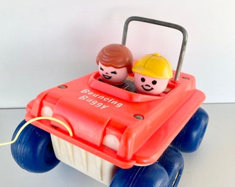 Vintage  Fisher Price -  Bouncing Buggy - Vintage Pull Toy