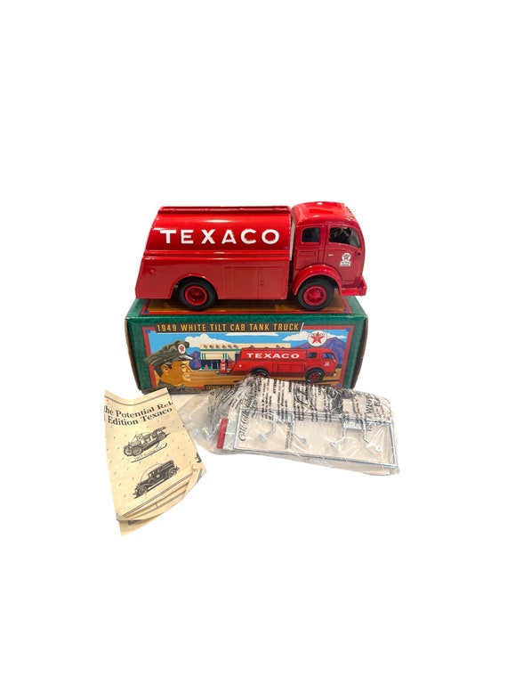 Vintage Texaco Tanker Truck Bank Ertl Texaco 1949 White Tilt Cab Metal Bank Truck Etsy UK