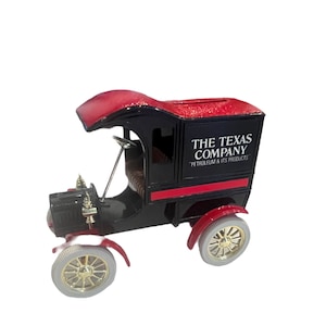 Vintage Diecast Texaco 1905 Ford Delivery Car - Ertl Texaco 1905 Ford Metal Bank