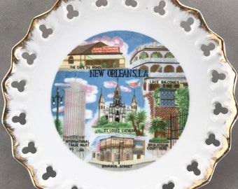 Vintage Nueva Orleans, LA Souvenir Plate