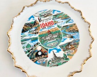 Vintage Souvenir Collector Plate- Idaho - Vintage Souvenir - Collectable Plate