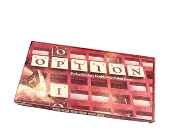 Vintage Board Game - Option Word Tile Game - Part Game - Vintage Game