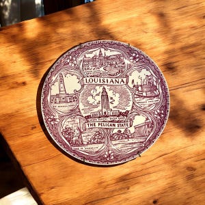 Vintage Souvenir Collectible Plate - Louisiana -Collector Plate