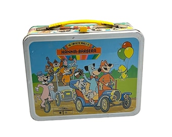 Vintage 1977 Funtastic World of Hanna Barbera Metal Lunch Box - Thermos Brand Lunchbox