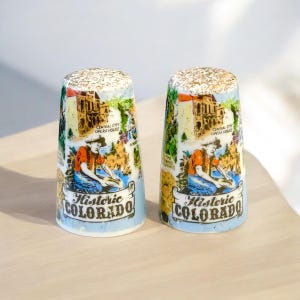 Vintage Souvenir Salt & Pepper Shakers - Historic Colorado