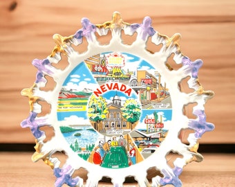 Vintage Nevada Collectable Souvenir Plate - Vintage Las Vegas