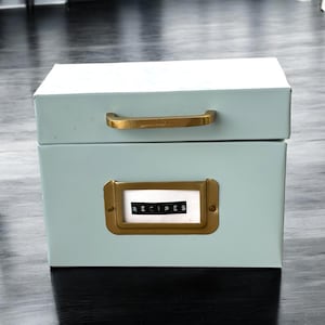 Vintage Metal Recipe Box - Vintage Metal Hearth & Hand Recipe Box