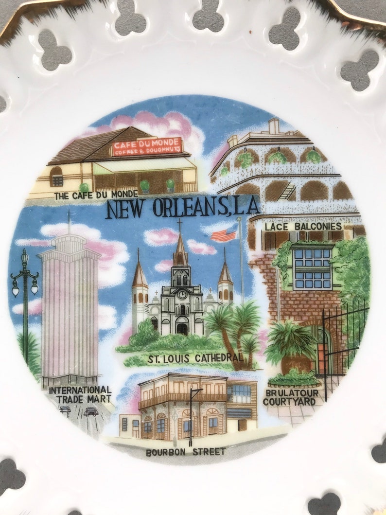 Vintage New Orleans, LA Souvenir Plate zdjęcie 2