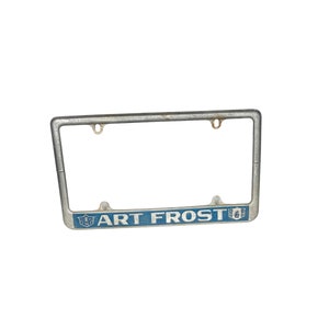 Vintage License Plate Frame - Art Frost - Plymouth DeSoto Dealership