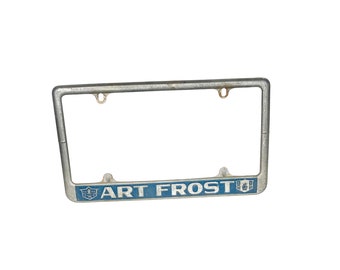 Vintage License Plate Frame - Art Frost - Plymouth DeSoto Dealership