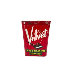 Vintage Tobacco Tin - Velvet Pipe & Cigarette Tobacco Tin - Vintage advertising