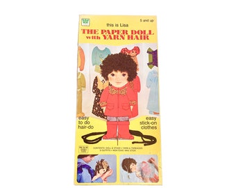 Vintage Paper Doll Set - Whitman 1978 Lisa Paper Doll set con pelo de hilo - Sin usar