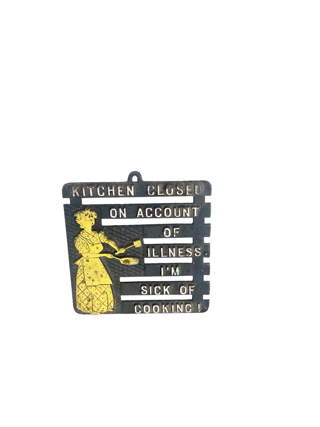 Vintage Trivet Vintage 60s Cast Metal Humorous Funny Wall Hanging Trivets Etsy