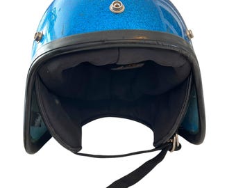 Vintage motorcycle Helmet - Metal flake Flared style  Motorcycle Helmet - Motorcycle Helmet