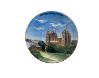 Vintage Souvenir Plate- Mormon Temple - Utah