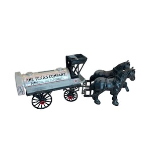 Vintage Diecast Texaco Horse &  Tanker Truck Bank - Ertl  Metal Bank Truck