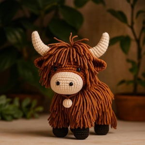 Highland Cow Crochet Pattern, Highland Cow Stuffed Plush Pattern, PDF Amigurumi Crochet Pattern, Kids Toy Pattern Amigurumi