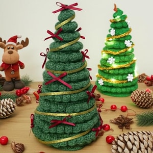 Haakpatroon kerstbomen bobbel 3 maten, haakpatroon kerstboom - THE ORIGINAL, cadeau woondecoratie, winterhaakpatronen
