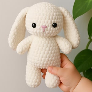 Amigurumi bunny crochet pattern PDF , Plush toy tutorial for beginners, Soft baby gift diy