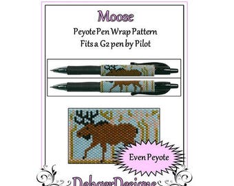 Peyote Beading Pattern (Pen Wrap/Cover)-Moose