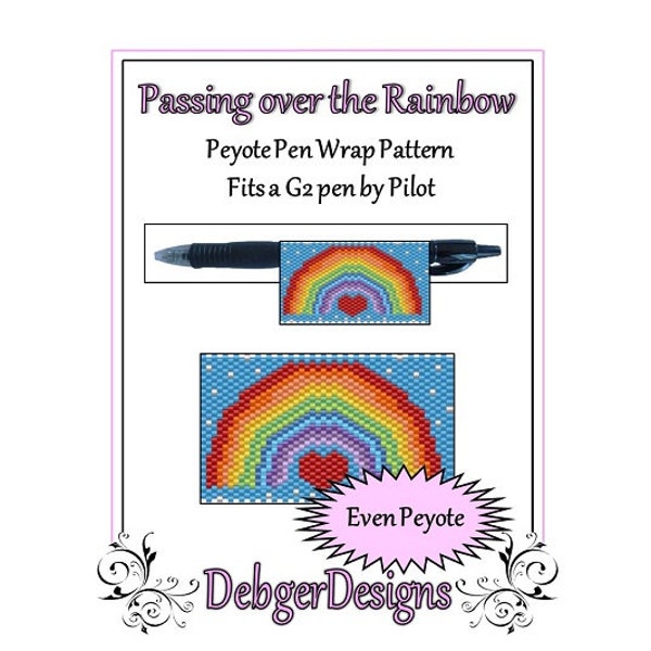 Peyote Beading Pattern (Pen Wrap/Cover)-Passing over the Rainbow