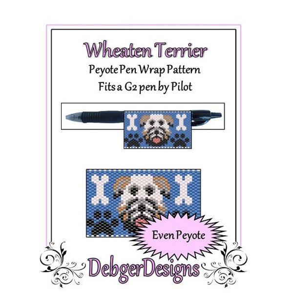 Peyote Beading Pattern (Pen Wrap/Cover)- Wheaten Terrier