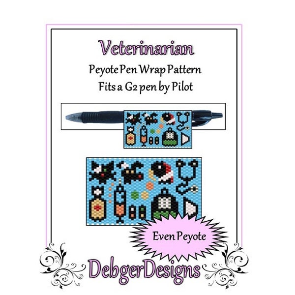 Peyote Beading Pattern (Pen Wrap/Cover)-Veterinarian