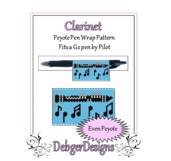 Pen Cover Pattern Teal Turquoise Pattern Peyote Beading Pattern Pen Wrap Pattern