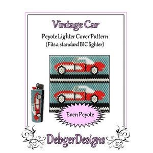 Bead Pattern Peyote(Lighter Cover)-Vintage Car