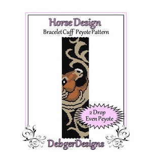 Bead Pattern Peyote(Bracelet Cuff)-Horse Design