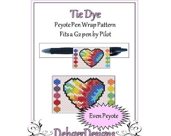 Peyote Beading Pattern (Pen Wrap/Cover)-Tie Dye