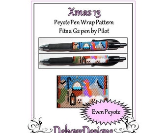 Bead Pattern Peyote(Pen Wrap/Cover)-Xmas 13