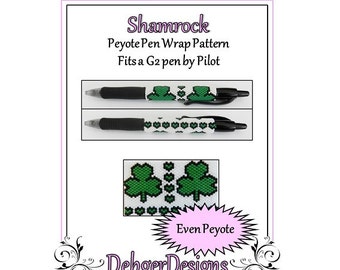 Bead Pattern Peyote(Pen Wrap/Cover)-Shamrock