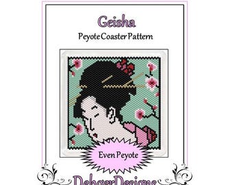 Peyote Perlenmuster (Untersetzer) -Geisha