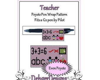 Peyote Beading Pattern (Pen Wrap/Cover)-Teacher