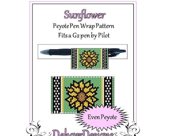 Peyote Beading Pattern (Pen Wrap/Cover)-Sunflower