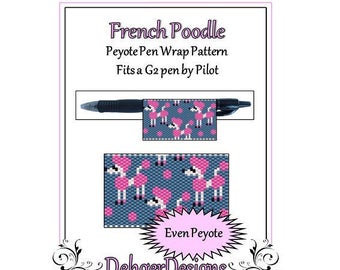 Peyote Beading Pattern (Pen Wrap/Cover)-French Poodle