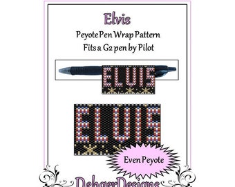 Peyote Beading Pattern (Pen Wrap/Cover)-Elvis