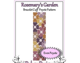 Bead Pattern Peyote(Bracelet Cuff)-Rosemary's Garden