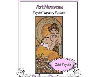 Peyote Beading Pattern Tapestry-Art Nouveau