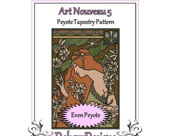 Peyote Beading Pattern Tapestry-Art Nouveau 5