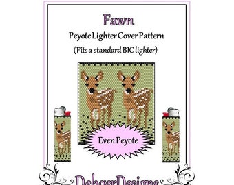 Bead Pattern Peyote(Lighter Cover)-Fawn