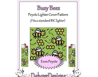 Bead Pattern Peyote(Lighter Cover)-Busy Bees