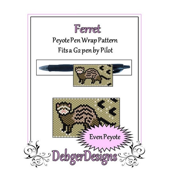 Peyote Beading Pattern (Pen Wrap/Cover)- Ferret