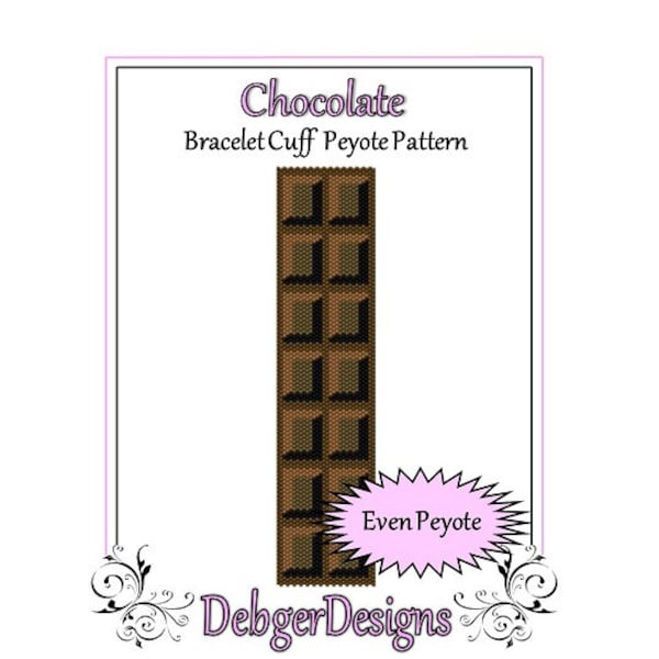 Bead Pattern Peyote(Bracelet Cuff)-Chocolate